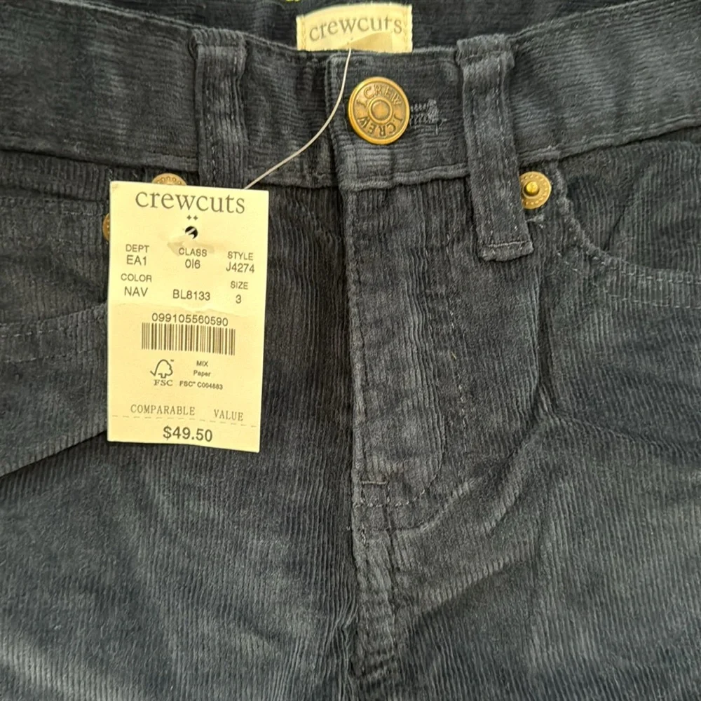 NWT JCrew Crewcuts Toddler Boy Navy Corduroy Pants! Multiple Sizes available - Picture 2 of 4
